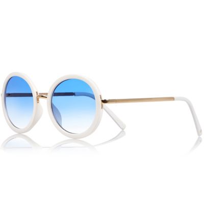 Girls white mirrored sunglasses